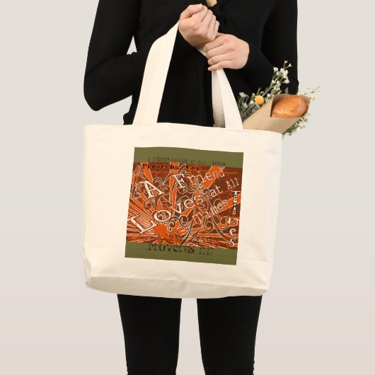 Een vriend houdt te allen tijde. - grote tote bag (Voorkant (product))