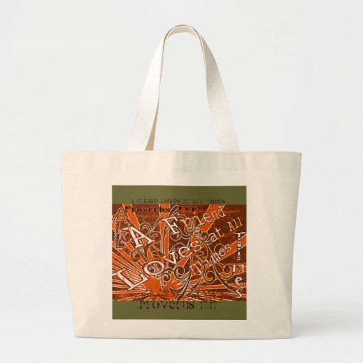 Een vriend houdt te allen tijde. - grote tote bag (Voorkant)