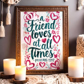 Een vriend houdt van Spreuken 17:17 Christelijke m Poster