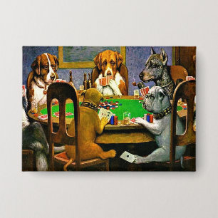 Een vriend in nood, honden die poker spelen, button