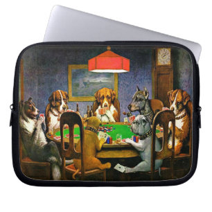 Een vriend in nood, honden die poker spelen, laptop sleeve