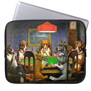 Een vriend in nood, honden die poker spelen, laptop sleeve