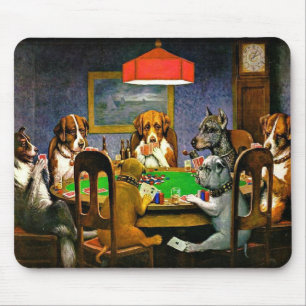 Een vriend in nood, honden die poker spelen, muismat