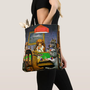 Een vriend in nood, honden die poker spelen, tote bag