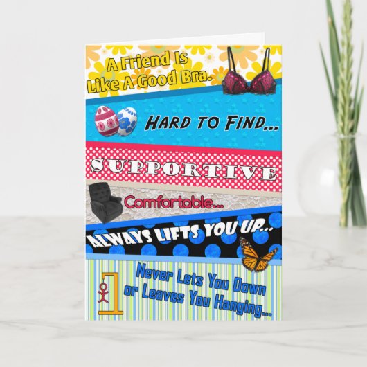 Een vriend is als een Bra-Wenskaart Kaart (Voorkant)