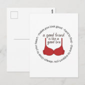 Een vriend is als een goede beha briefkaart (Voorkant / Achterkant)