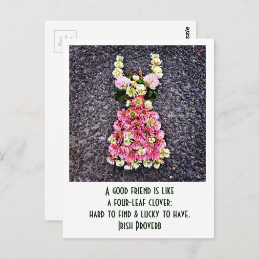 Een vriend is als een klaver van vier bladeren.. briefkaart (Voorkant / Achterkant)