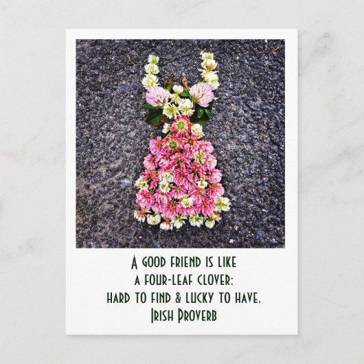 Een vriend is als een klaver van vier bladeren.. briefkaart (Voorkant)