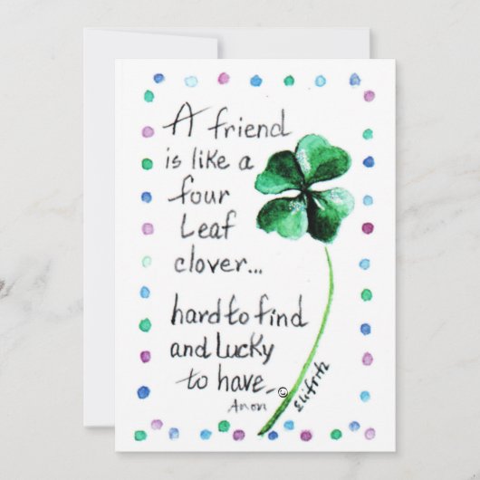 Een vriend is als een vier bladluiken Kaart van de (Voorkant)