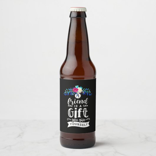 Een vriend is een cadeau. bier etiket (Voorkant)