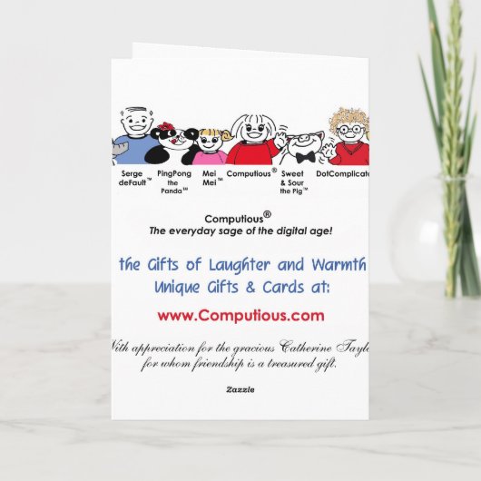 Een vriend is een cadeau dat wij aan ons hebben bedankkaart (Achterkant)