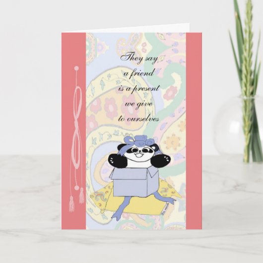 Een vriend is een cadeau dat wij aan ons hebben bedankkaart (Voorkant)