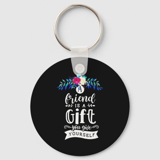 Een vriend is een cadeau. sleutelhanger (Voorkant)