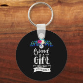 Een vriend is een cadeau. sleutelhanger (Voorkant)