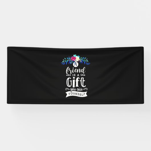 Een vriend is een cadeau. spandoek (Horizontaal)