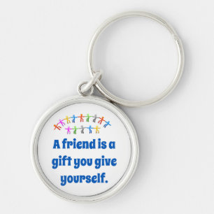 Een vriend is een cadeautje voor vriendschap. sleutelhanger