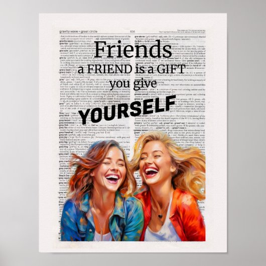Een vriend is een geschenk dat je jezelf geeft - v poster (Voorkant)