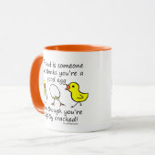 Een vriend is iemand die denkt dat je een goed ei  mok (Voorkant links)