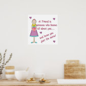 Een vriend is iemand die drukt poster (Keuken)