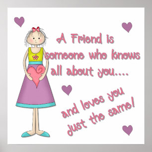 Een vriend is iemand die drukt poster