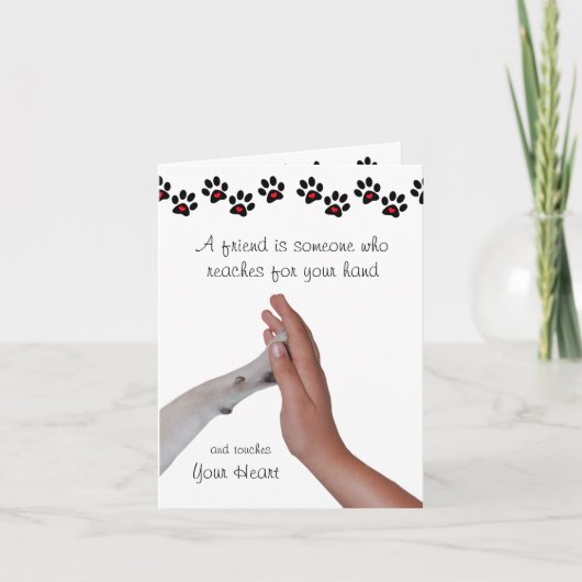 Een vriend is iemand die naar je hand reikt kaart (Voorkant)