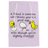 Een vriend is iemand Funny BFF Gezegde Medium Cadeauzakje (Voorkant)