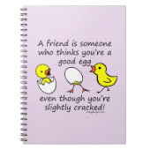 Een vriend is iemand Funny BFF Gezegde Notitieboek (Voorkant)