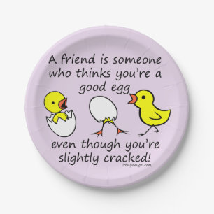 Een vriend is iemand Funny BFF Gezegde Papieren Bordje