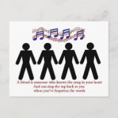 Een vriend kent het liedje in je hart briefkaart (Voorkant)