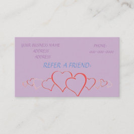 EEN VRIEND LOYALTY CARDS TERUG AANBEVELINGSKAARTJE