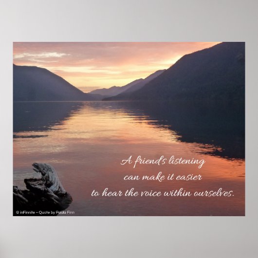 Een vriend luistert... citaat poster (Voorkant)