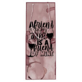 Een vriend met wijn is een vriend van mijn wijnzak wijn cadeautas (Achterkant)