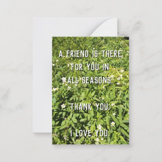 Een vriend voor alle seizoenen Flat Note Kaart Notitiekaartje (Voorkant)