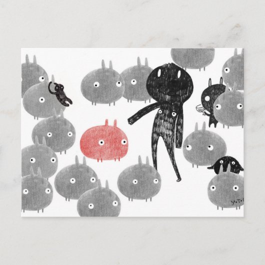 Een vriendelijk bezoek aan de bunnyland 2014 briefkaart (Voorkant)