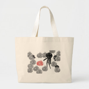 Een vriendelijk bezoek aan de bunnyland 2014 grote tote bag
