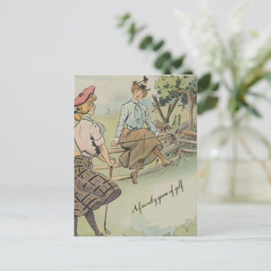 Een vriendelijk spel van Golf Briefkaart (Staand voorkant)