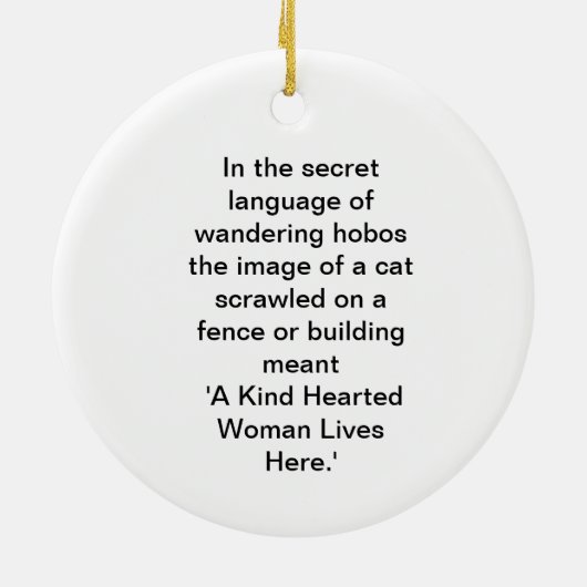 'Een vriendelijke hartelijke vrouw woont hier' vak Keramisch Ornament (Achterkant)