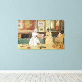 Een vriendelijke oproep, 1895 (olie op canvas) canvas afdruk (Insitu (Houten vloer))