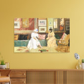 Een vriendelijke oproep, 1895 (olie op canvas) canvas afdruk (Insitu (Woonkamer))