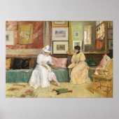 Een vriendelijke oproep, 1895 (olie op canvas) poster (Voorkant)