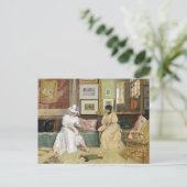 Een vriendelijke oproep | William Merritt Chase Briefkaart (Staand voorkant)