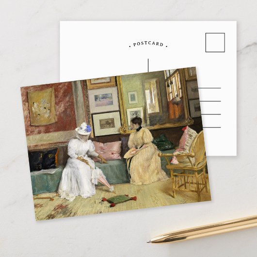 Een vriendelijke oproep | William Merritt Chase Briefkaart