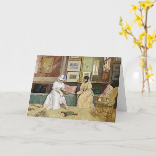 Een vriendelijke oproep | William Merritt Chase Kaart (Gele Bloem)