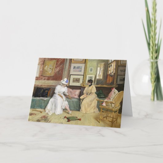 Een vriendelijke oproep | William Merritt Chase Kaart (Voorkant)