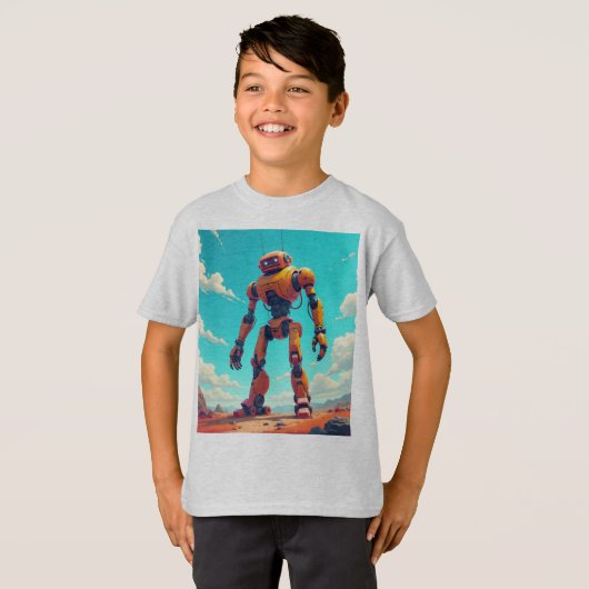 Een vriendelijke studentenrobot t-shirt (Voorkant volledig)