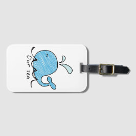 EEN VRIENDELJKE WALVIS IN ZIJN ZEE Bagage label
