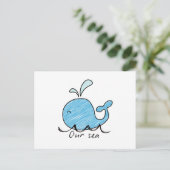 EEN VRIENDELJKE WALVIS IN ZIJN ZEE BRIEFKAART (Staand voorkant)