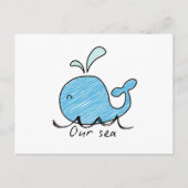 EEN VRIENDELJKE WALVIS IN ZIJN ZEE BRIEFKAART (Voorkant)
