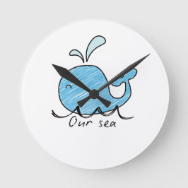 EEN VRIENDELJKE WALVIS IN ZIJN ZEE Ronde klok