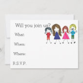 een vriendenuitnodiging zijn kaart (Voorkant)